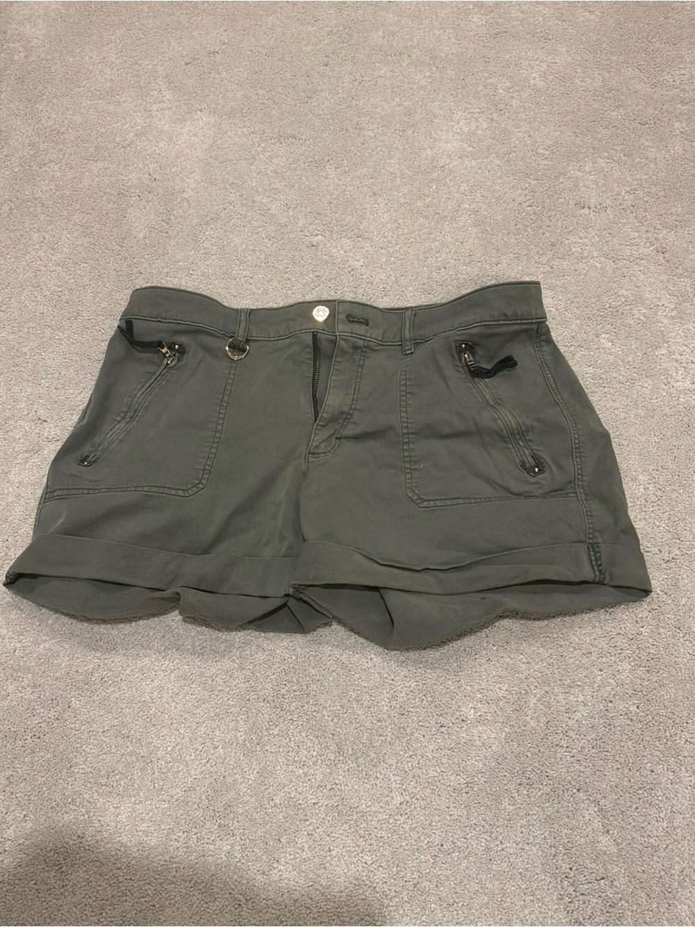 White House Black Market Olive Utility Cuffed Cargo Shorts